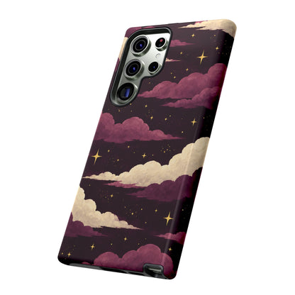 Illustrated Plum Clouds & Stars Phone Case