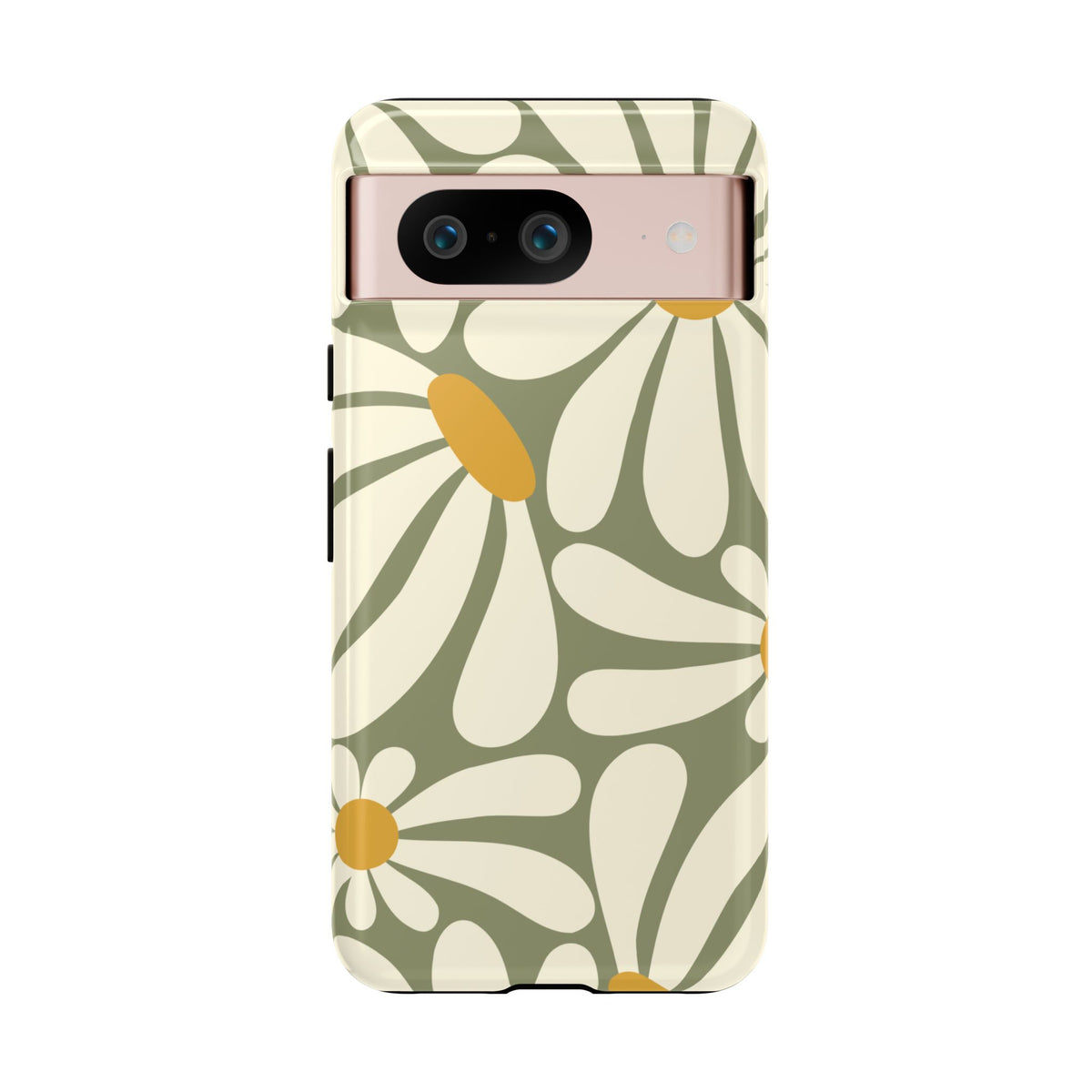 Retro Green Daisy Pattern #1 Phone Case - Green Phone Case - Google Pixel 8 / Glossy