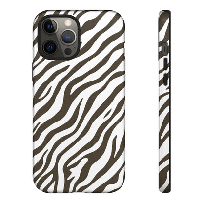 Stylish Mocha Zebra Print Phone Case