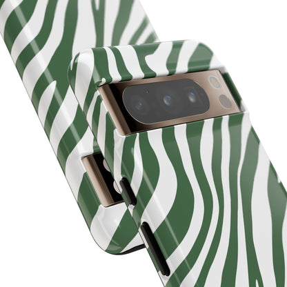 Modern Sage Zebra Print Phone Case