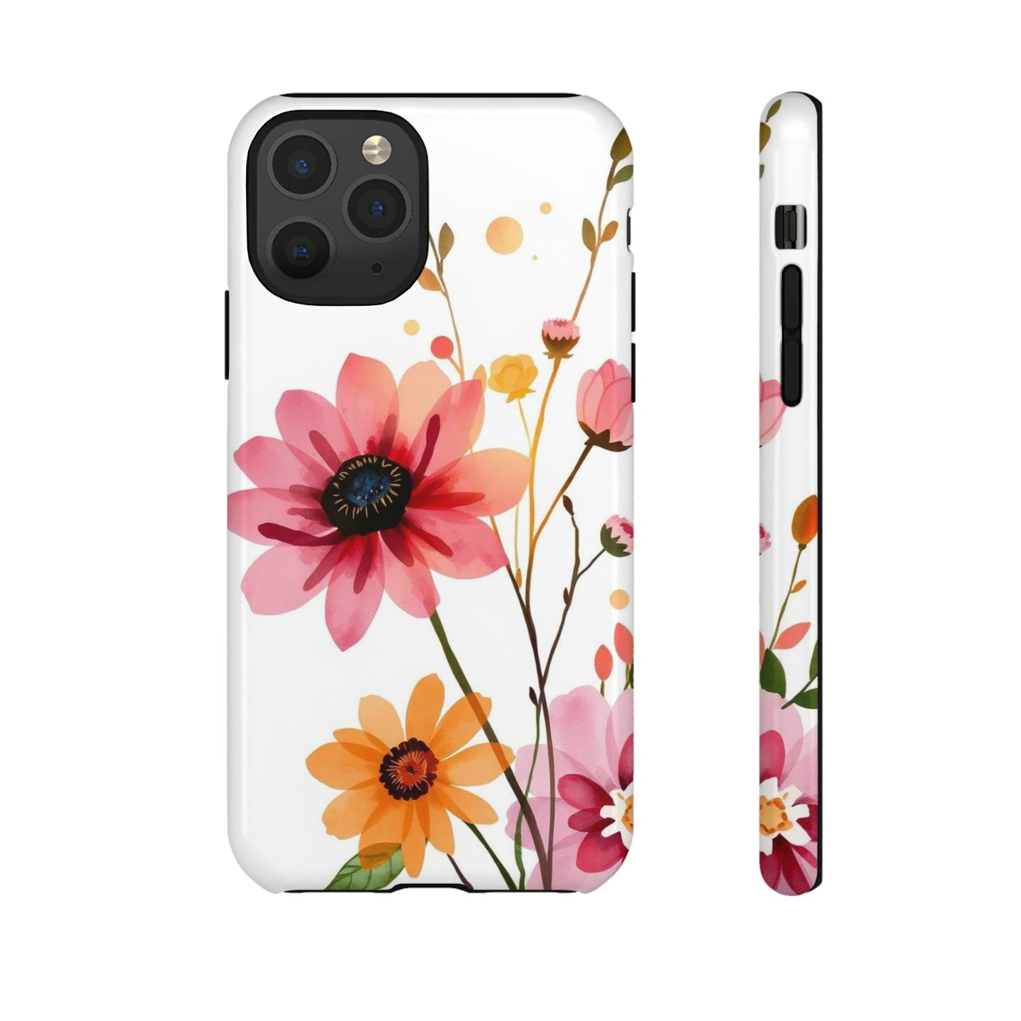 iPhone 11 Pro / Glossy Phone Case - Watercolour Style Simple Wildflower Design Phone Case