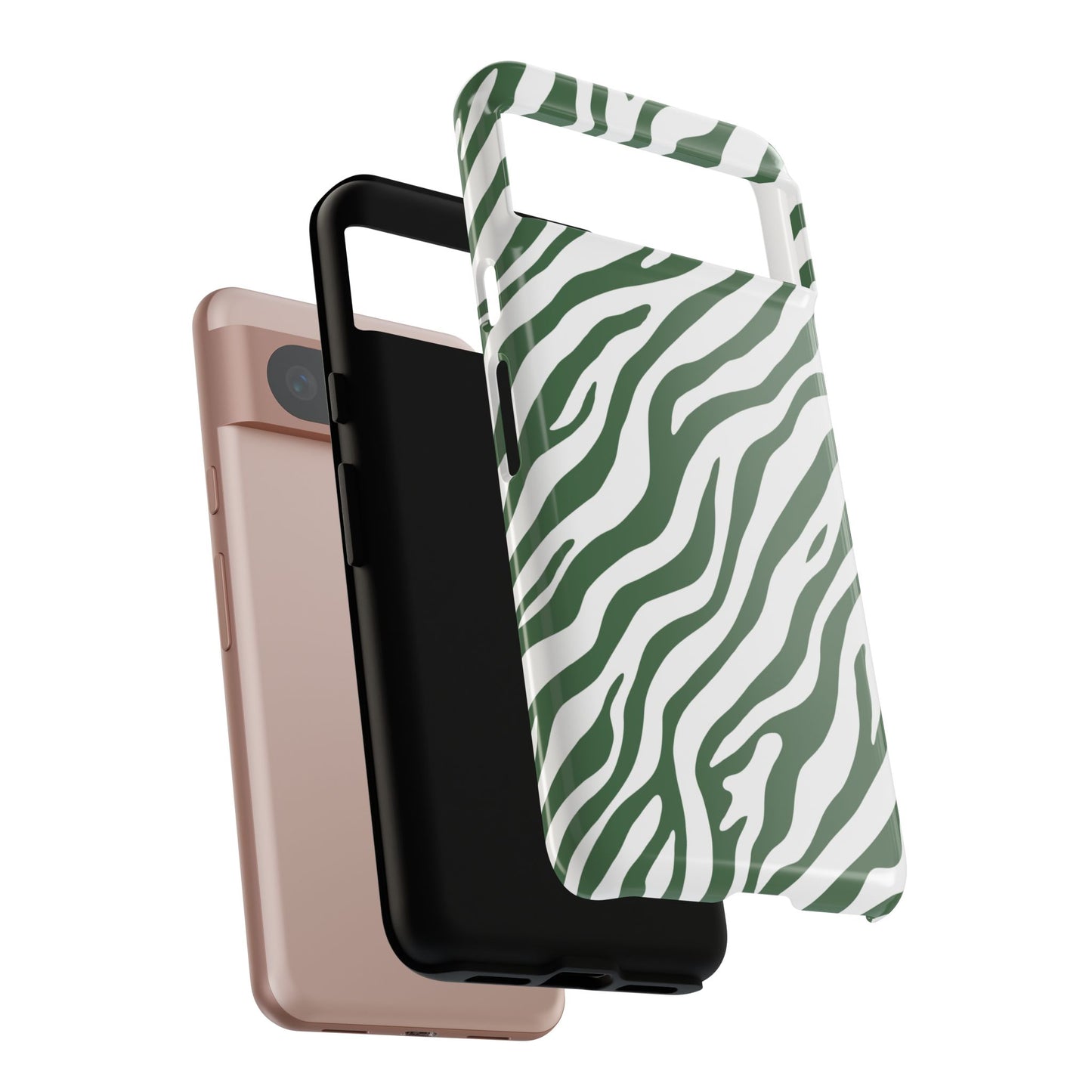 Stylish Sage Zebra Print Phone Case