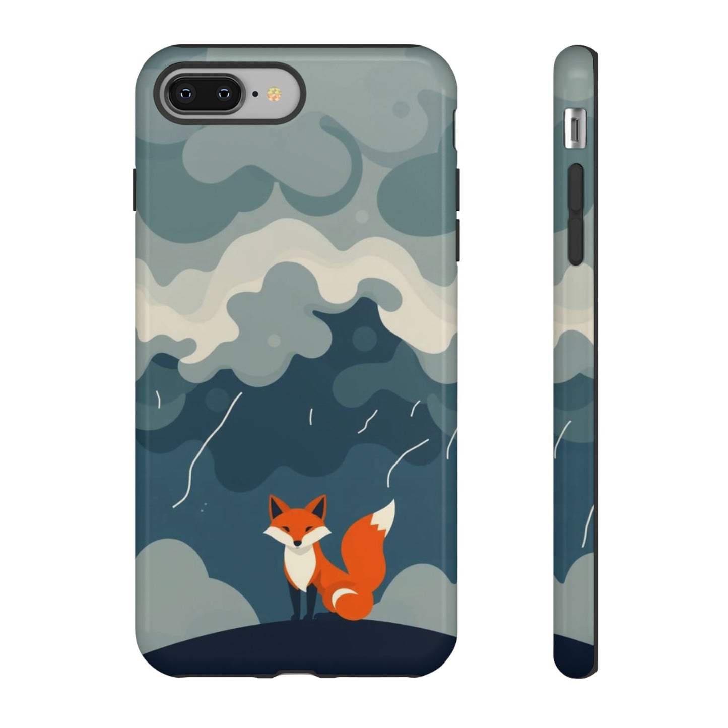 iPhone 8 Plus / Glossy Phone Case - Stormy Fox Design Phone Case