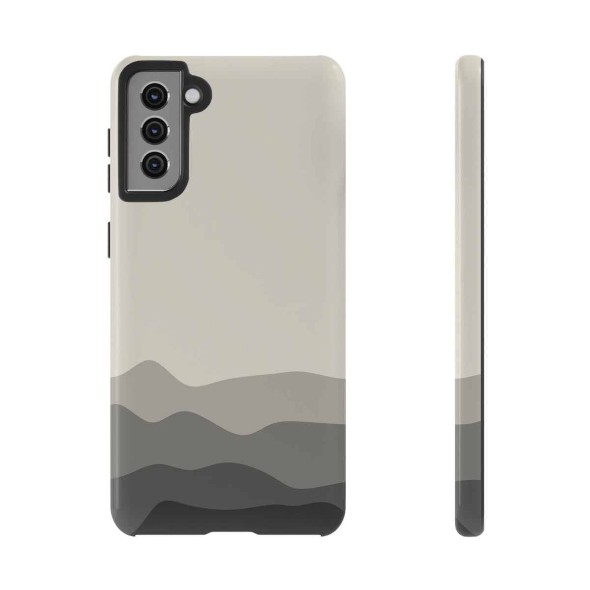 Ivory Abstract Waves Protective Phone Case - White Phone Case - Samsung Galaxy S21 Plus / Glossy