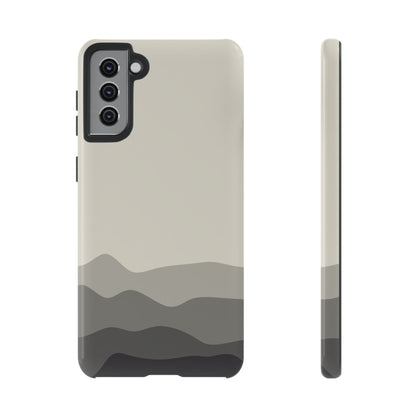 Ivory Abstract Waves Protective Phone Case - White Phone Case - Samsung Galaxy S21 Plus / Glossy