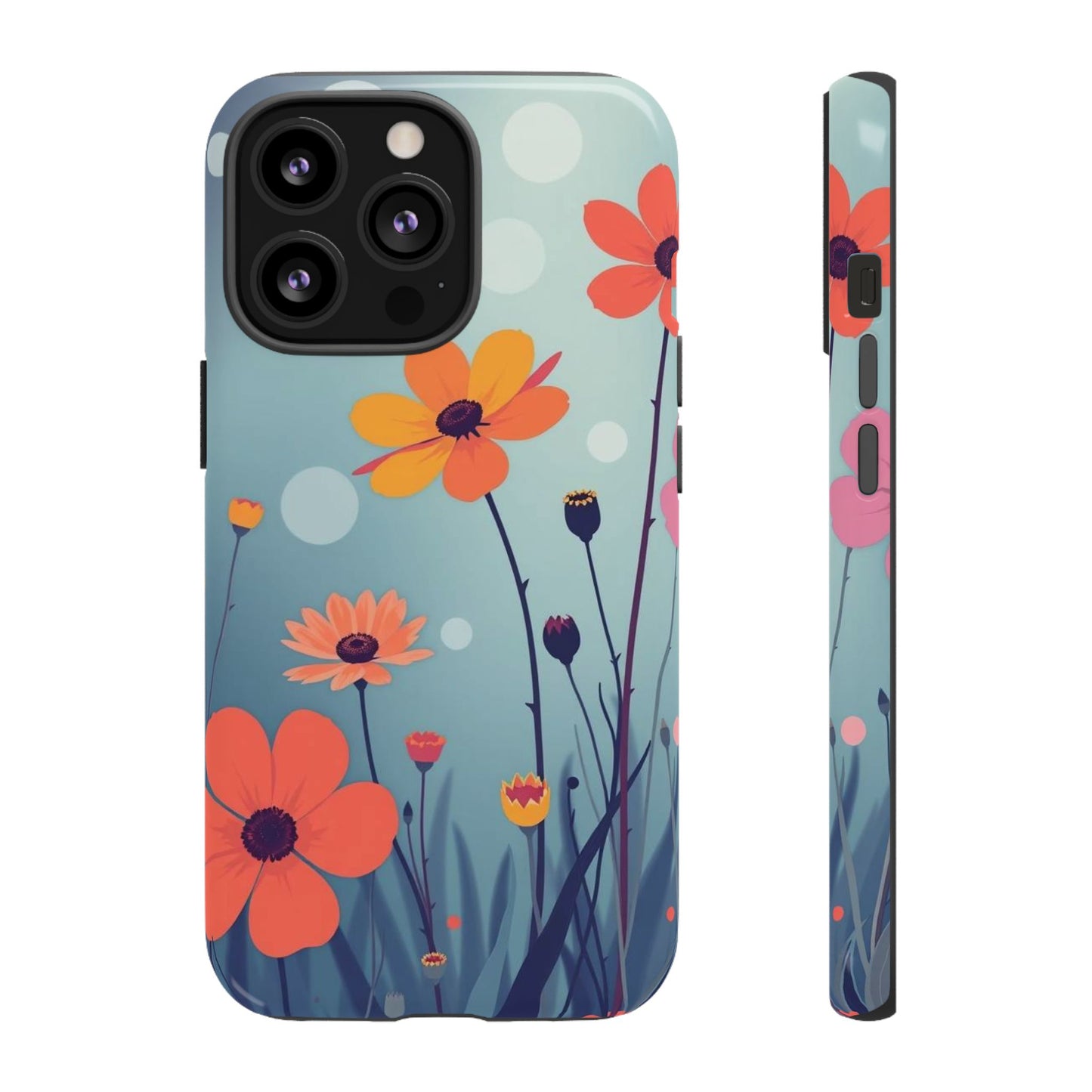 iPhone 13 Pro / Glossy Phone Case - Vibrant Wildflowers Design Phone Case