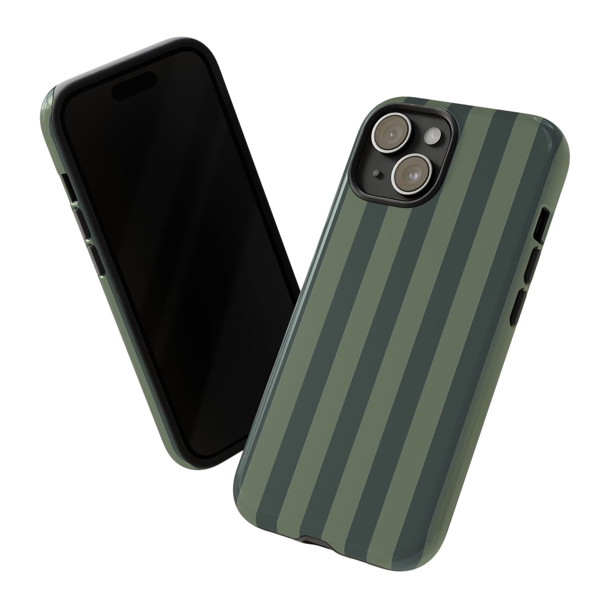 Dark Green Stripe Pattern Phone Case - Green Phone Case