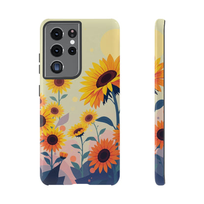 Samsung Galaxy S21 Ultra / Glossy Phone Case - Modern Flat Sunflower Design Phone Case