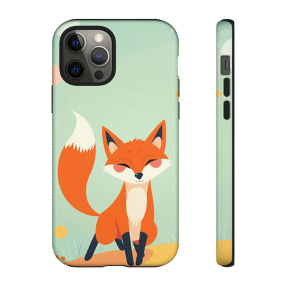 iPhone 12 Pro / Glossy Phone Case - Happy Fox Design Phone Case