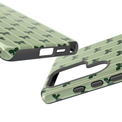 Retro Forest Green Bow Pattern Phone Case