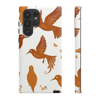 Samsung Galaxy S22 Ultra / Glossy Phone Case - Abstract Bird Pattern Phone Case