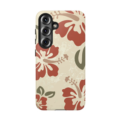 Samsung Galaxy S25 / Glossy Phone Case - ’Boho Chic Hibiscus Pattern #1’ Phone Case