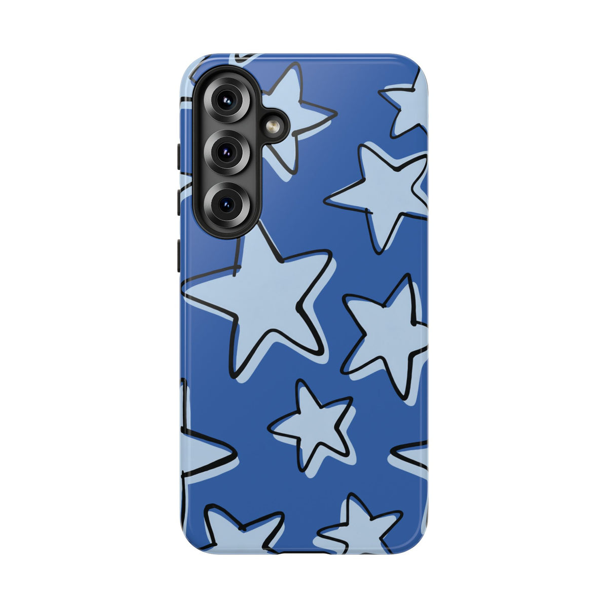 Cobalt Blue Doodle Star Phone Case
