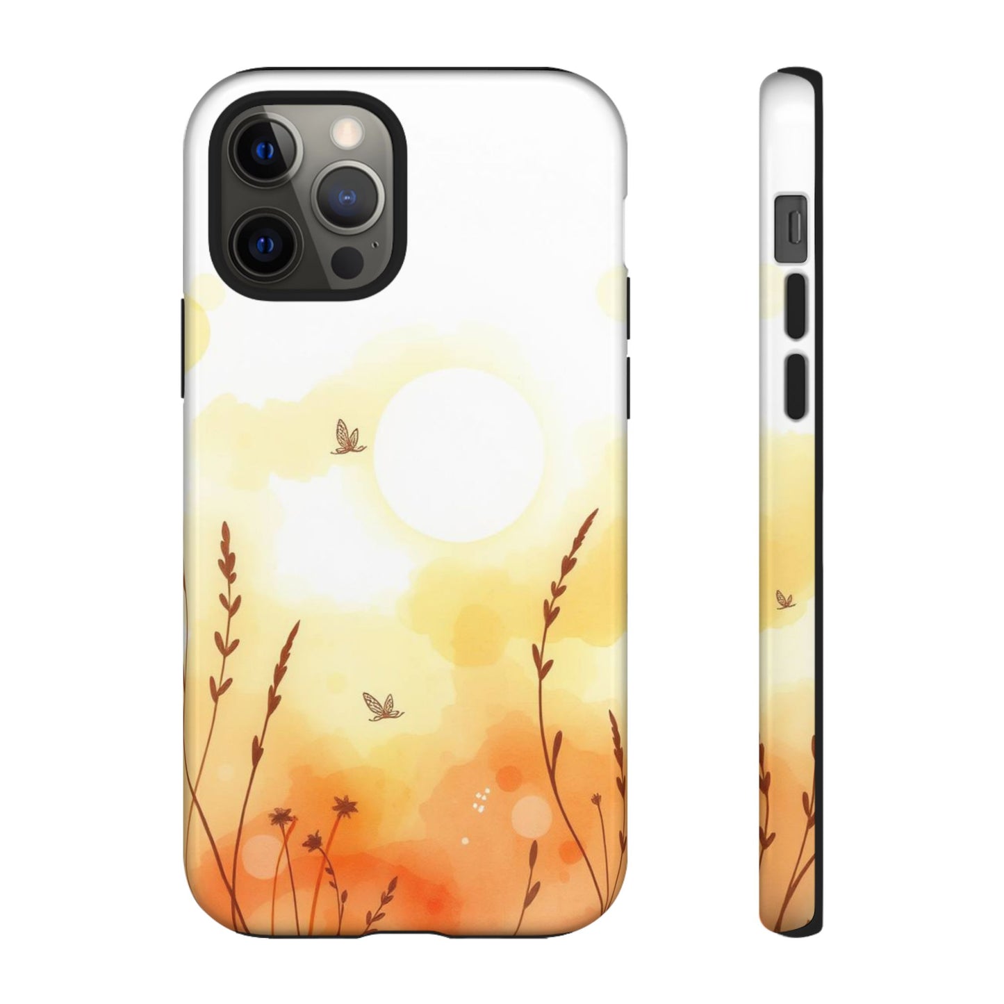 iPhone 12 Pro / Glossy Phone Case - Boho Chic Watercolour Wildflower Pattern Phone Case
