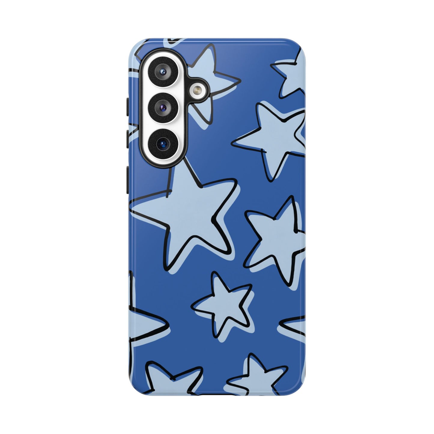 Cobalt Blue Doodle Star Phone Case