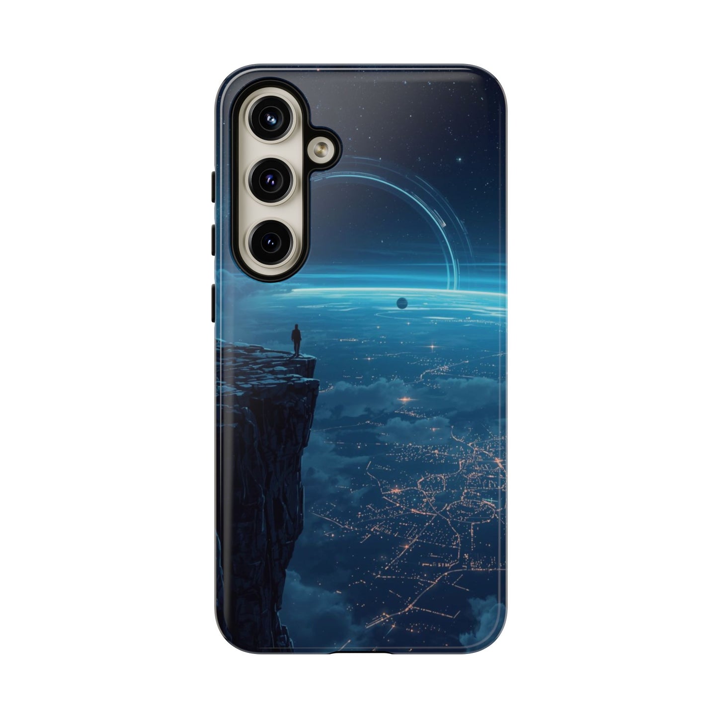 Samsung Galaxy S24 Plus / Glossy Phone Case - Orbital Ring Horizon Sci-fi Phone Case