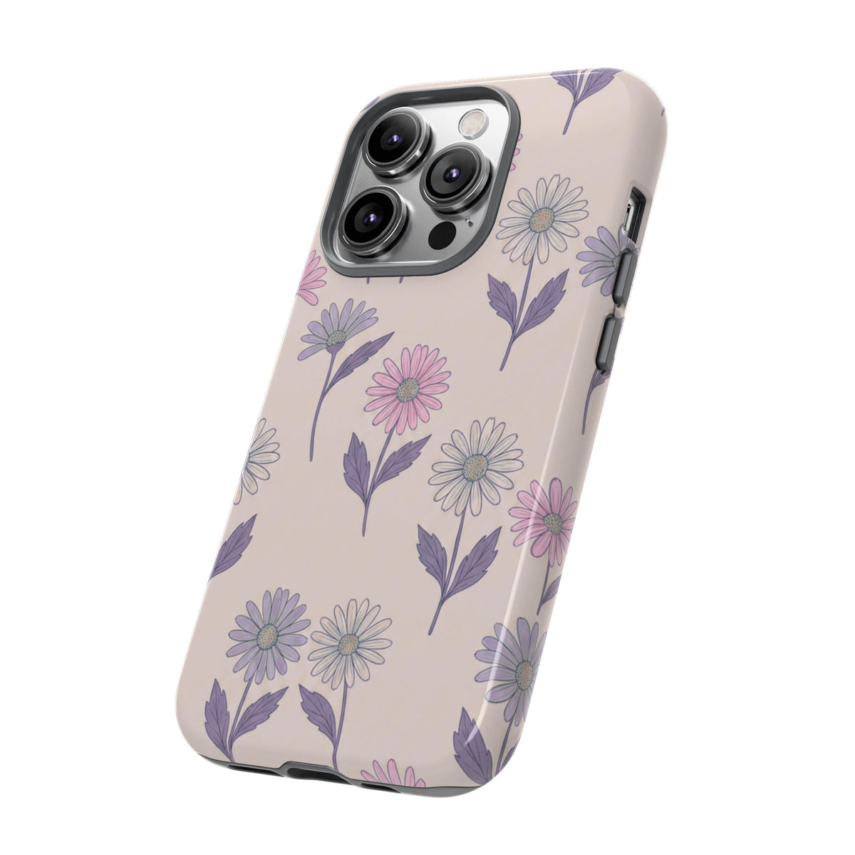 Pretty Pink & Purple Daisy Pattern Phone Case