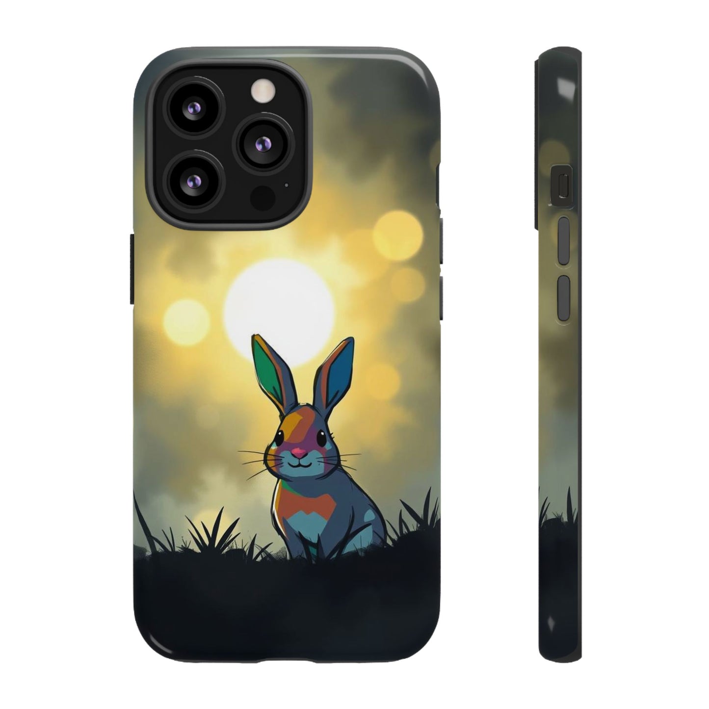 iPhone 13 Pro / Glossy Phone Case - Gothic Rabbit Moody Design Phone Case