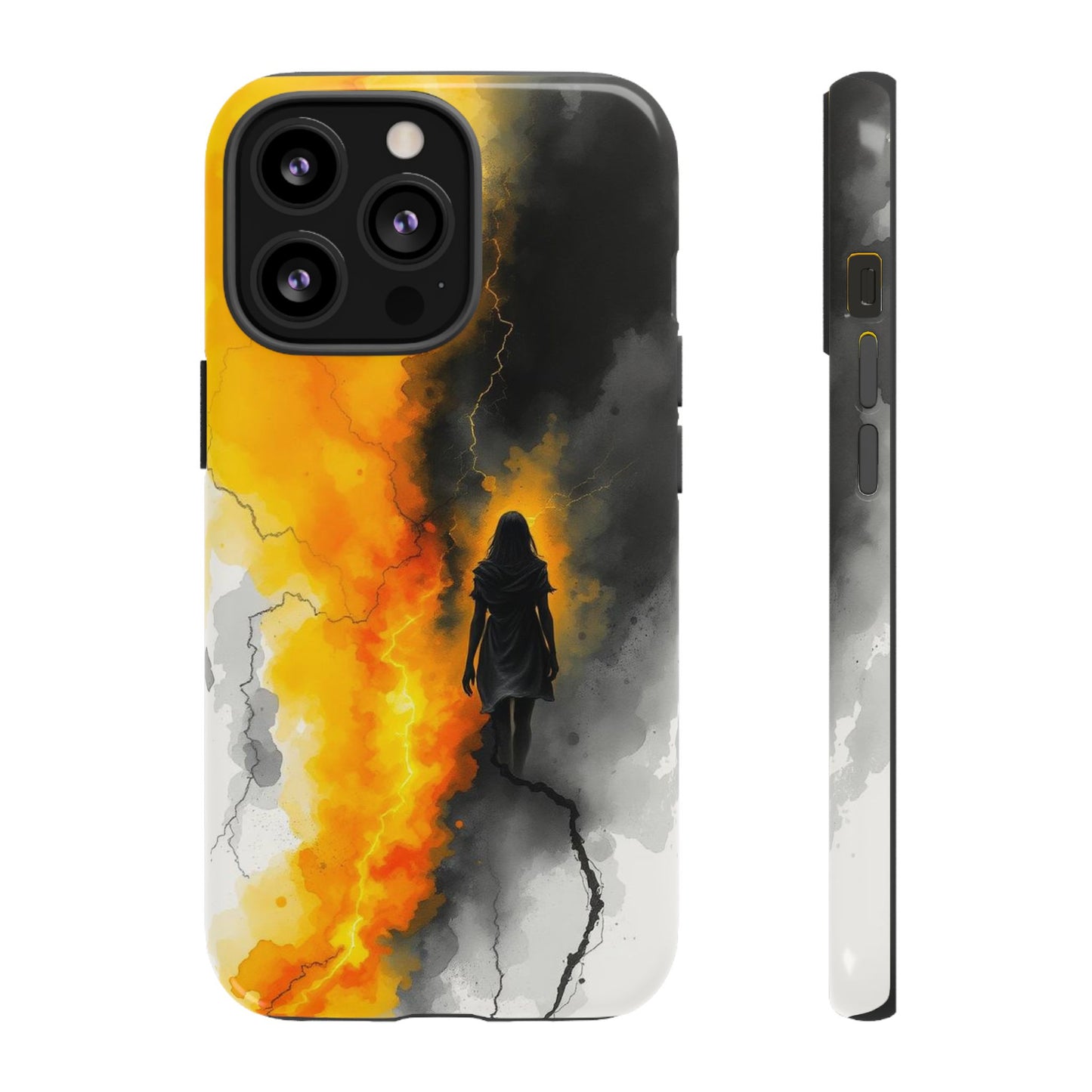 iPhone 13 Pro / Glossy Phone Case - Watercolour Gothic Silhouette of a Woman Phone Case