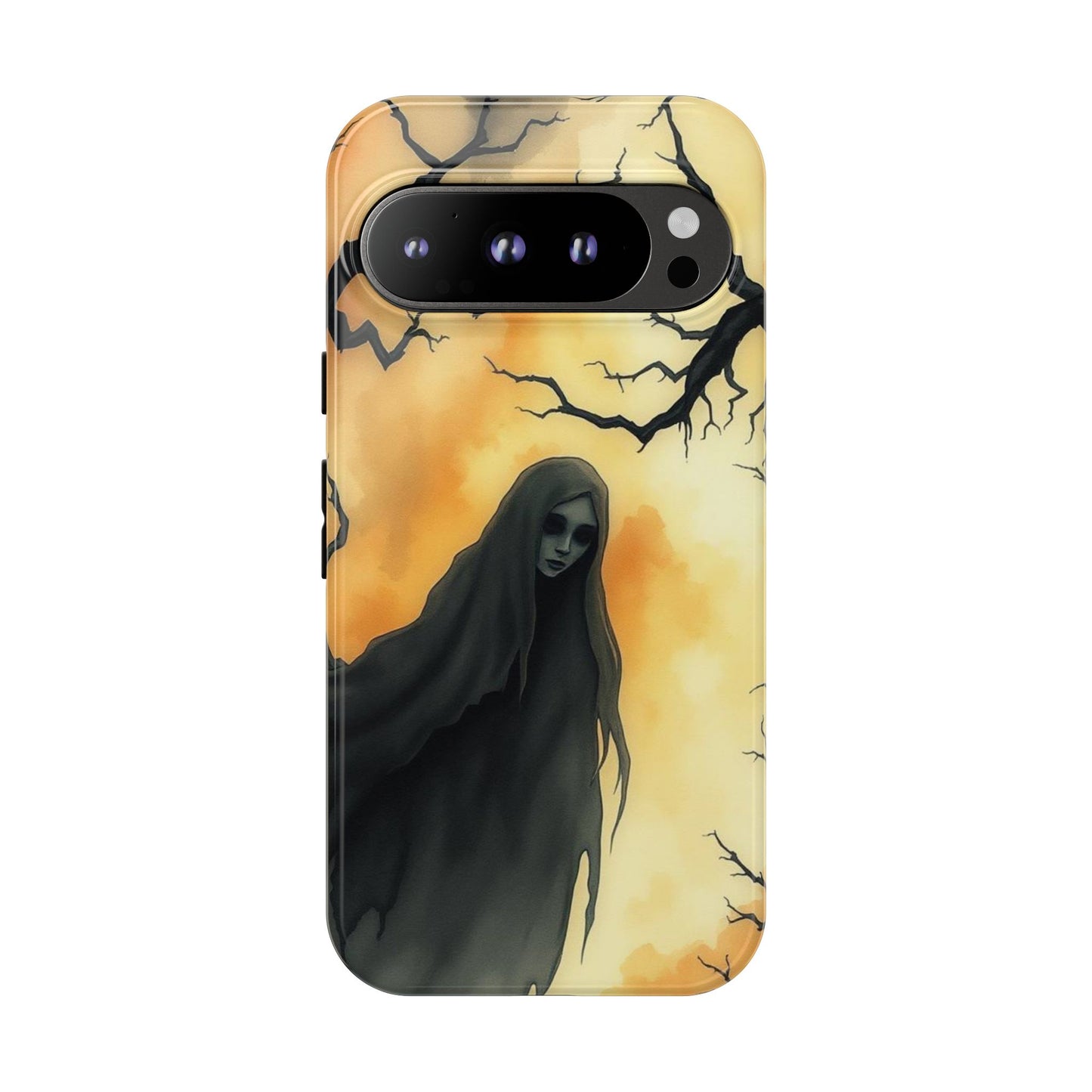 Google Pixel 9 Pro / Glossy Phone Case - Watercolour Gothic Deathly Woman Phone Case