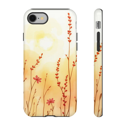 iPhone 8 / Glossy Phone Case - Boho Chic Watercolour Wildflower Dusk Pattern Phone Case