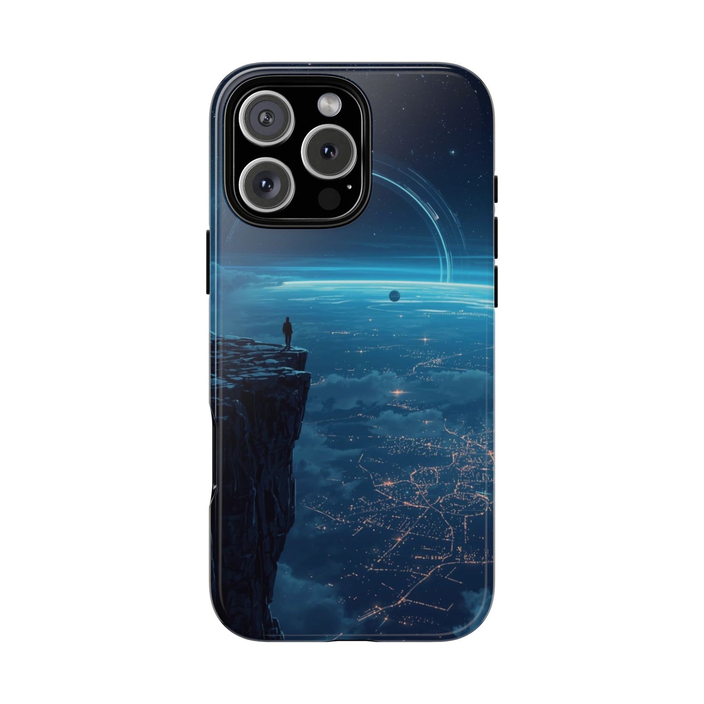 iPhone 16 Pro Max / Glossy Phone Case - Orbital Ring Horizon Sci-fi Phone Case