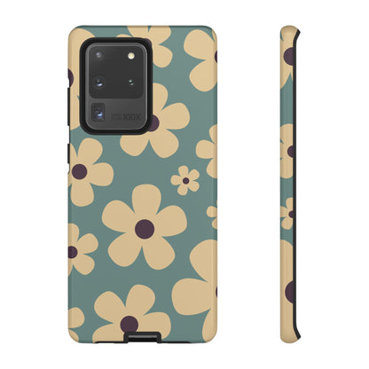 Cute Blue & Cream Daisy Pattern Phone Case - Blue Phone Case - Samsung Galaxy S20 Ultra / Glossy