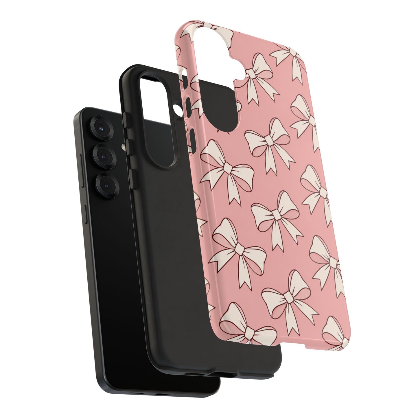 Chic Blush Pink Bow Pattern Phone Case