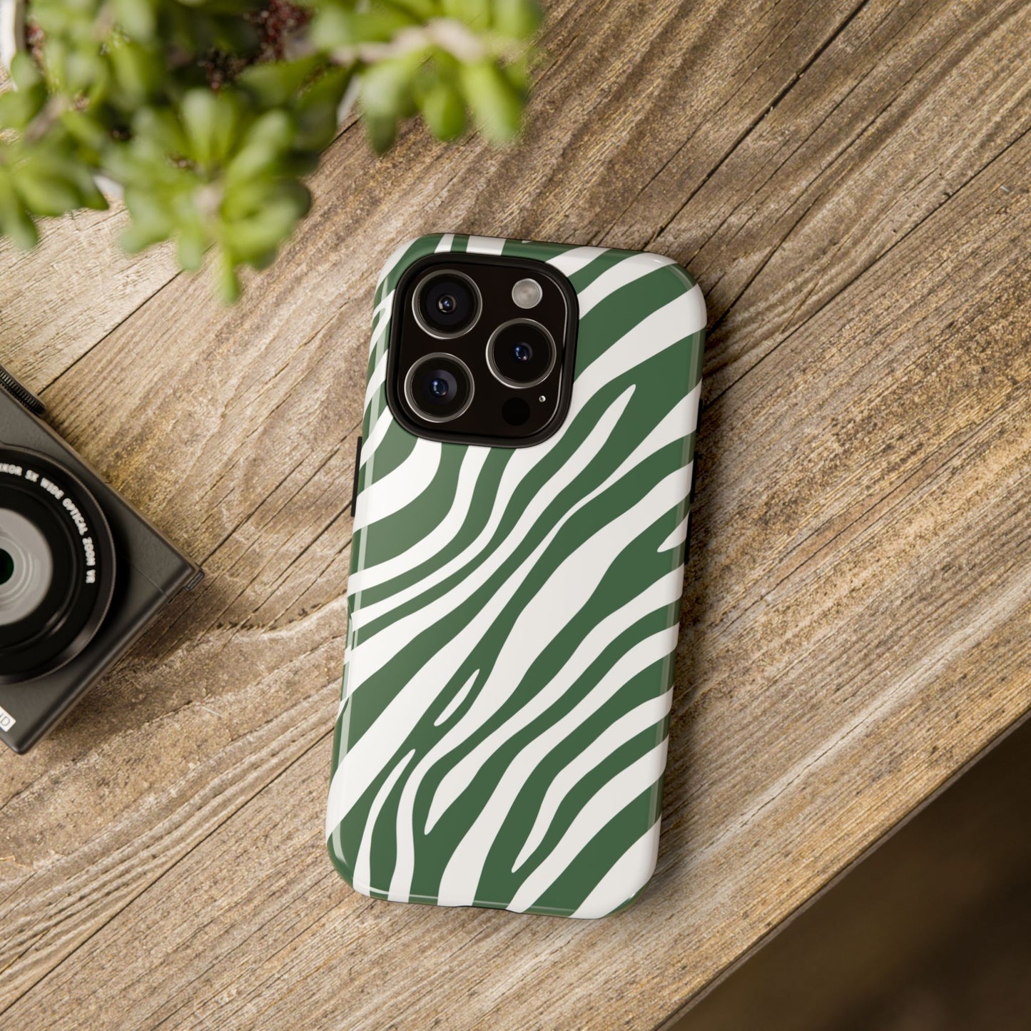 Modern Sage Zebra Print Phone Case