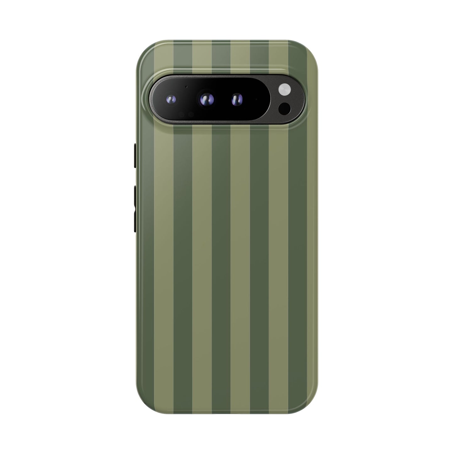 Google Pixel 9 Pro XL / Glossy Phone Case - ’Green Stripe Pattern’ Phone Case