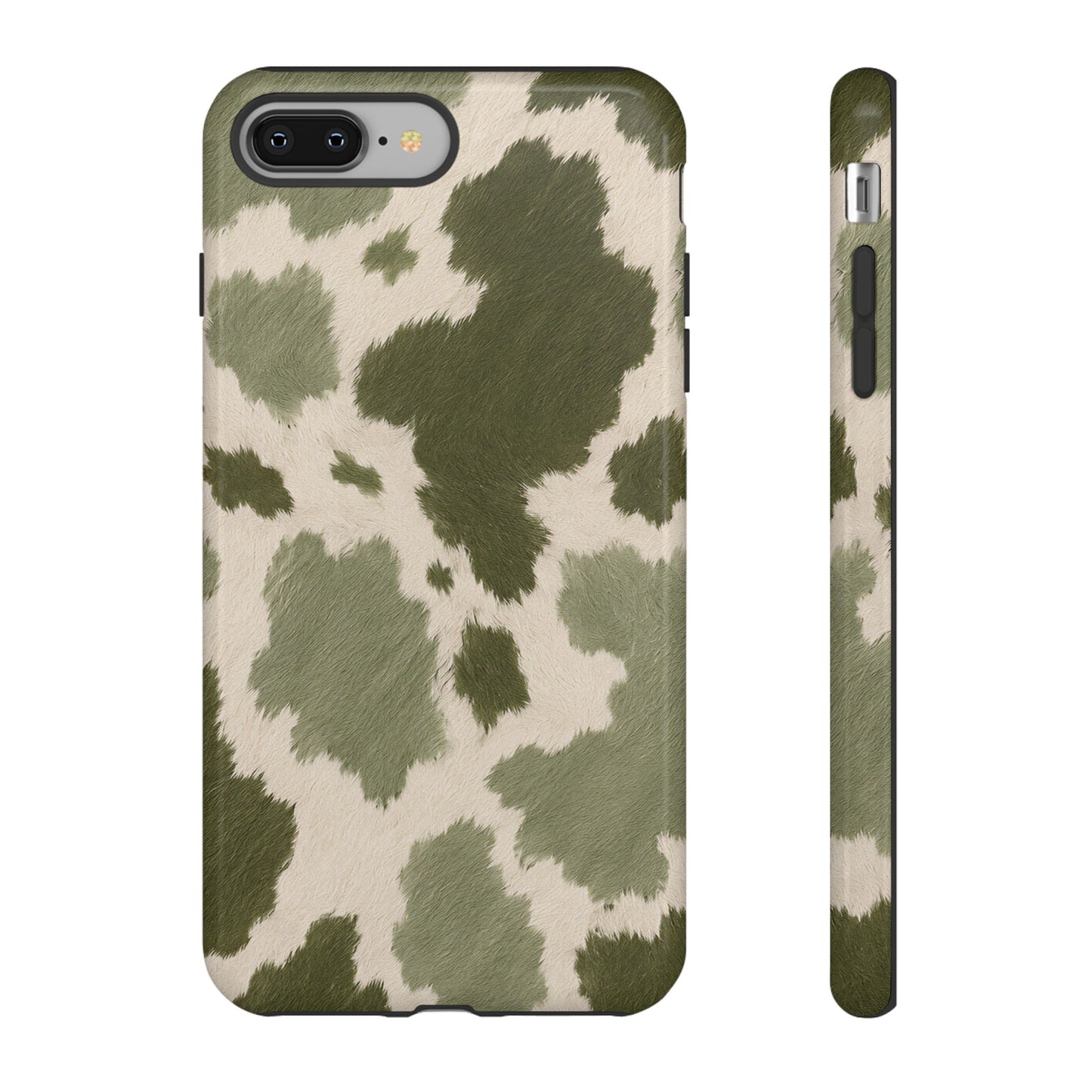 Stylish Olive Green Cow Print Phone Case