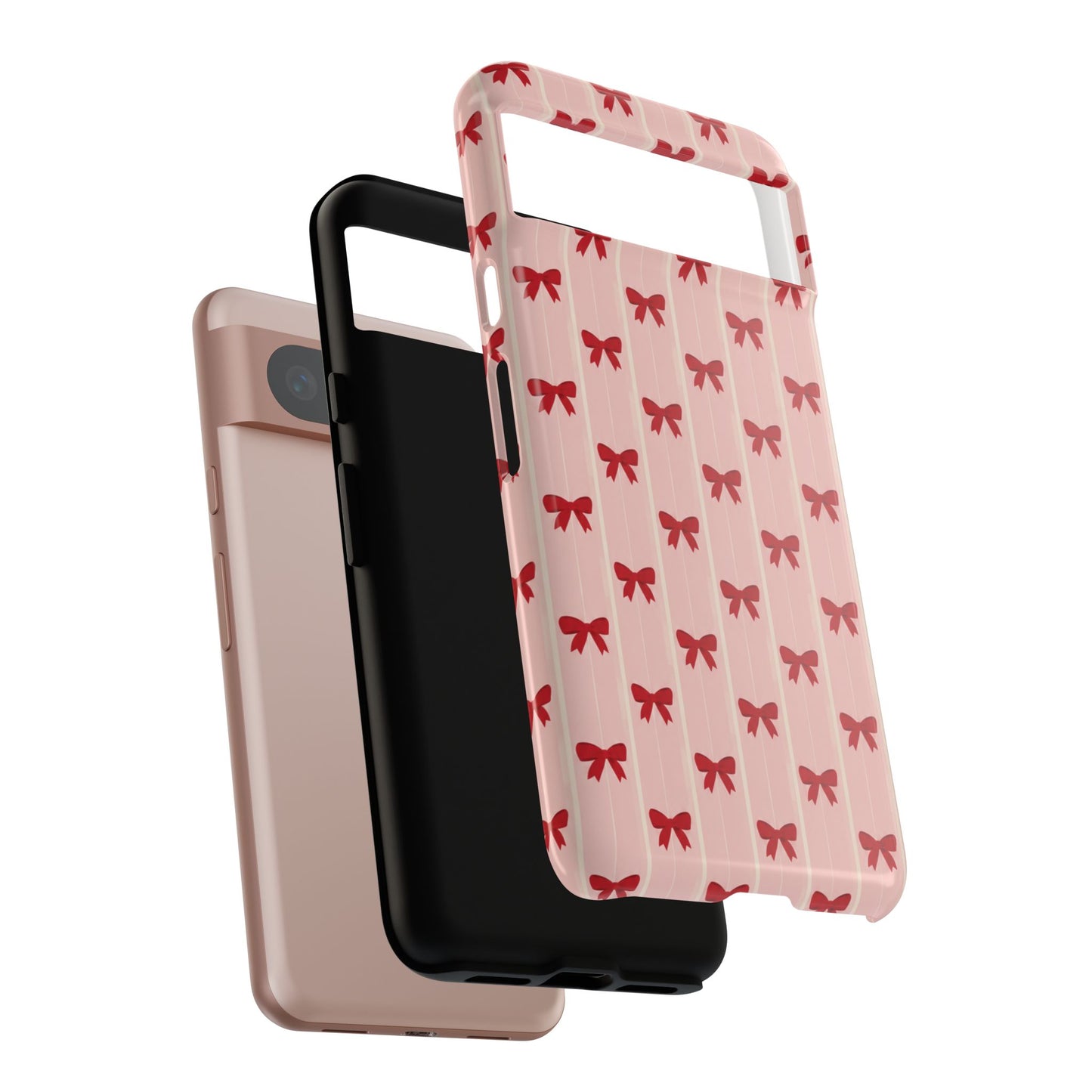 Retro Cherry Red Bow Pattern Phone Case