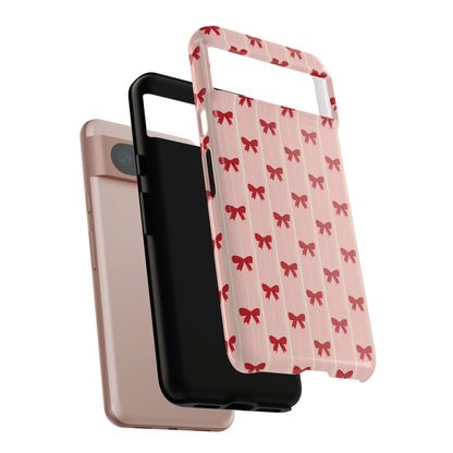 Retro Cherry Red Bow Pattern Phone Case