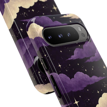 Illustrated Purple Clouds & Stars Phone Case