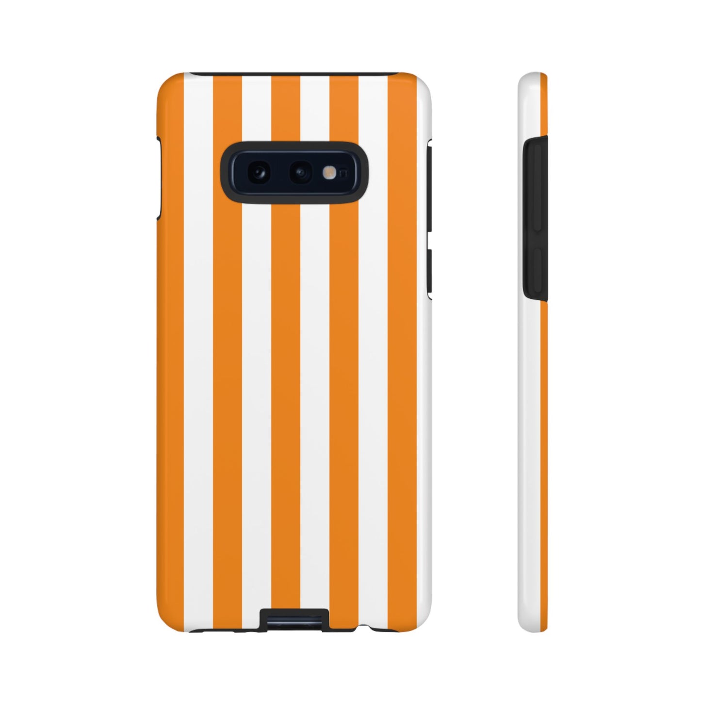 Samsung Galaxy S10E / Glossy Phone Case - Simple Yellow & White Stripe Pattern Phone Case