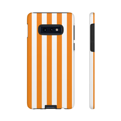 Samsung Galaxy S10E / Glossy Phone Case - Simple Yellow & White Stripe Pattern Phone Case
