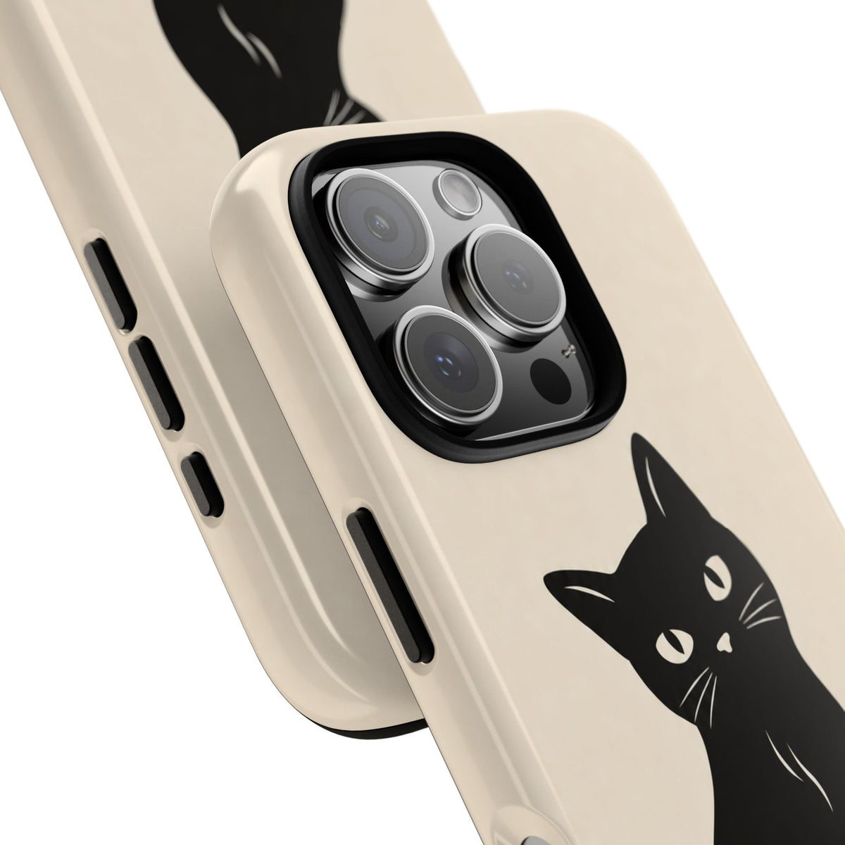 Minimalist Cream & Black Cat Phone Case