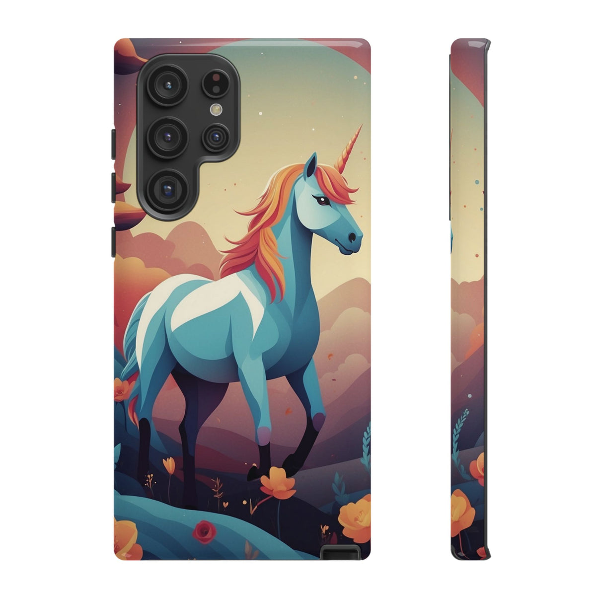 Stylised Unicorn Design Phone Case - Multicolor Phone Case - Samsung Galaxy S22 Ultra / Glossy