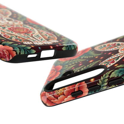 Cute Terracotta and Teal Calavera Bunny Phone Case - Phone Case