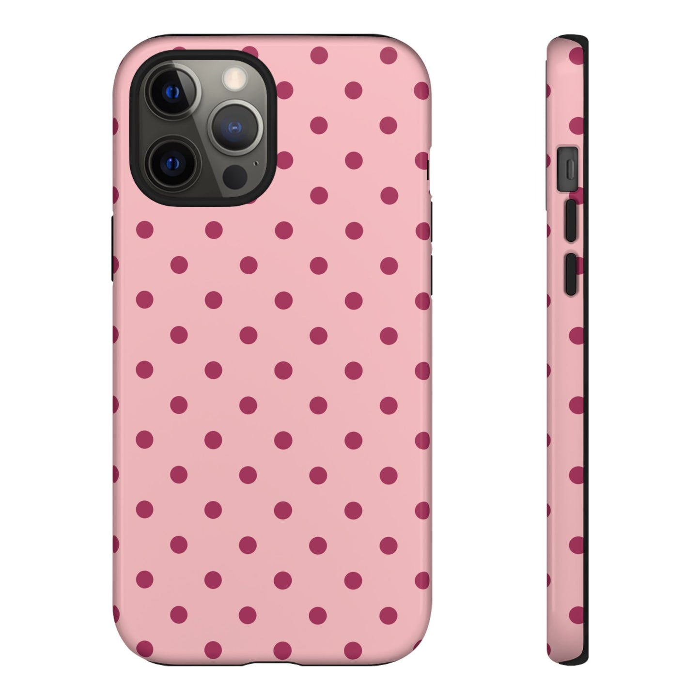 Pink with Red Dot Pattern Phone Case