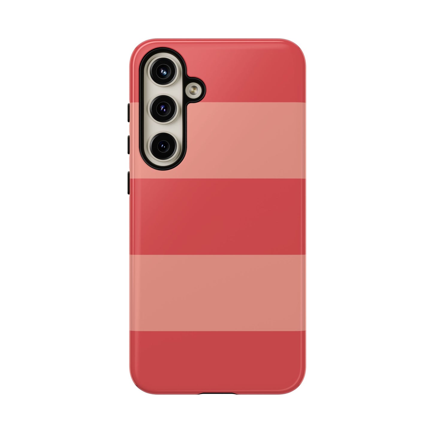 Samsung Galaxy S24 Plus / Glossy Phone Case - Pink Horizontal Stripe Pattern Phone Case