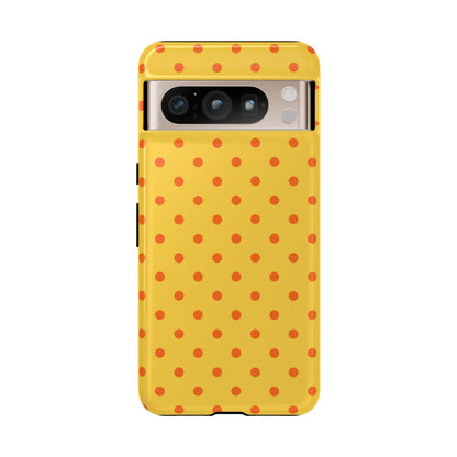 Google Pixel 8 Pro / Glossy Phone Case - Trendy Yellow & Orange Dot Pattern Phone Case