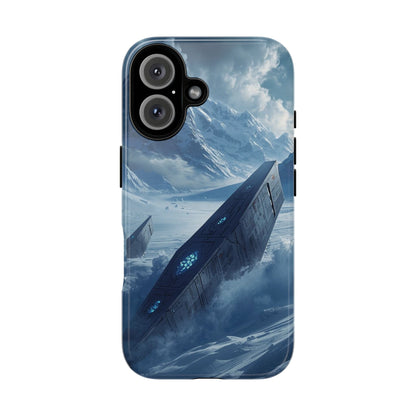 iPhone 16 / Glossy Phone Case - Frozen Alien Wreckage Sci-fi Phone Case