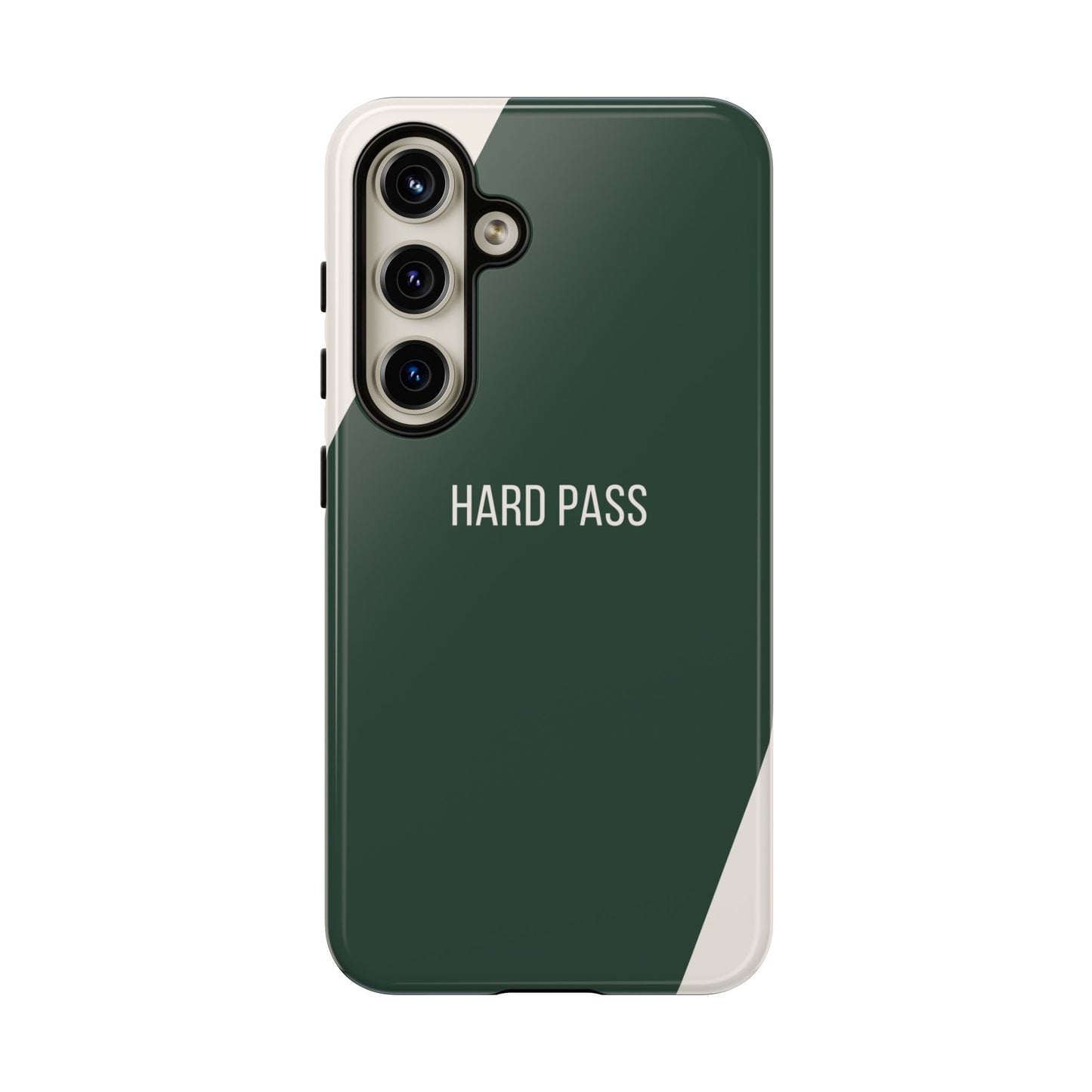 Samsung Galaxy S24 / Glossy Phone Case - Sassy Statement Case ’Hard Pass’ in Green & White