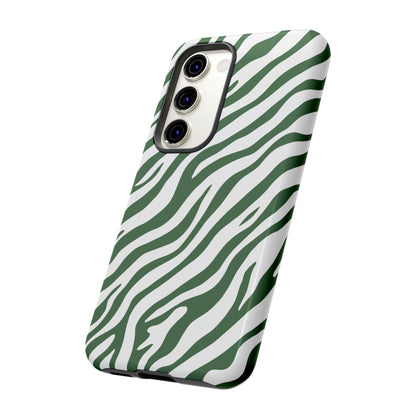 Stylish Sage Zebra Print Phone Case