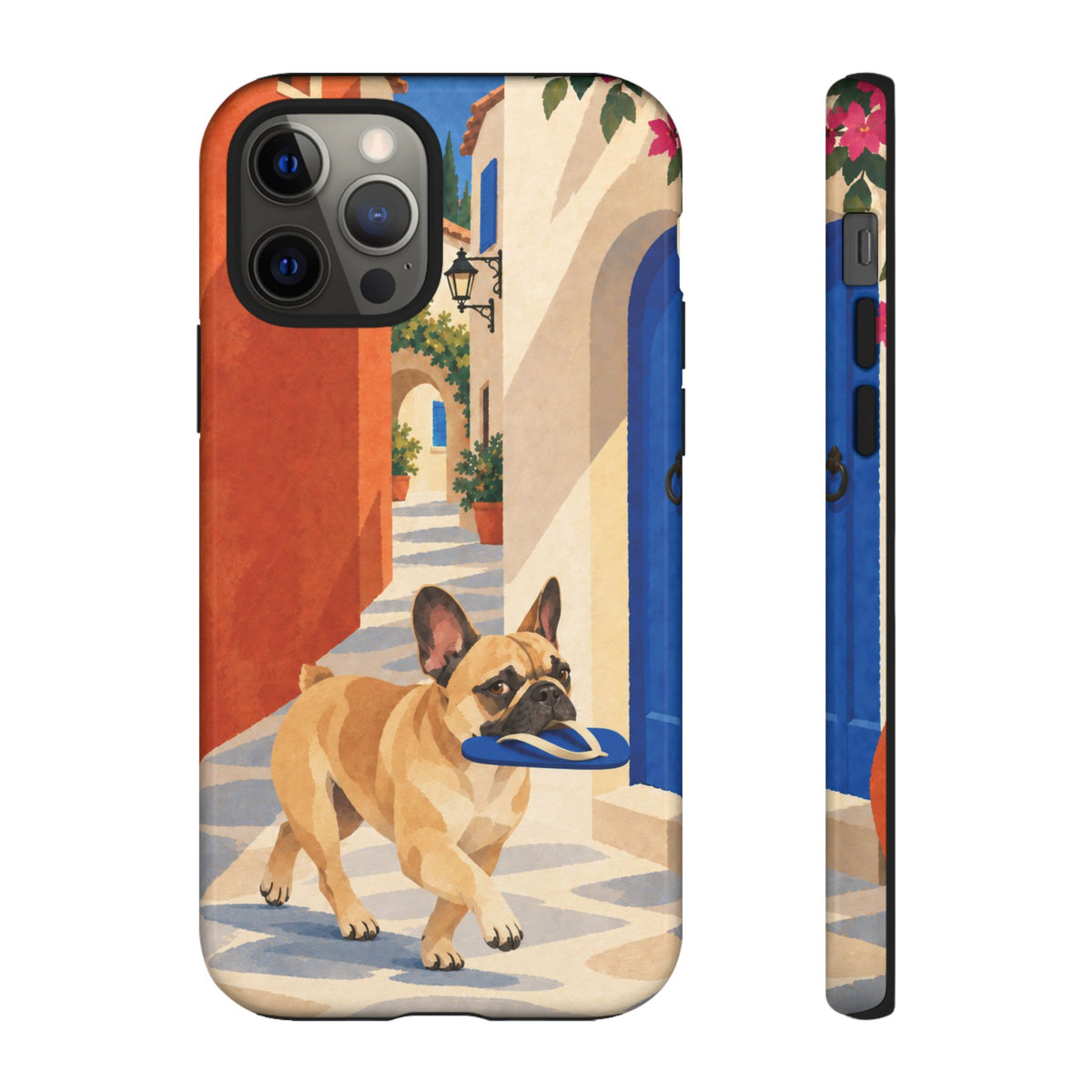 French Bulldog Quiet Lane Phone Case - Multicolor Phone Case - iPhone 12 Pro / Glossy
