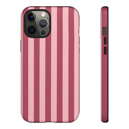 iPhone 12 Pro Max / Glossy Phone Case - ’Pink Stripe Pattern’ Phone Case