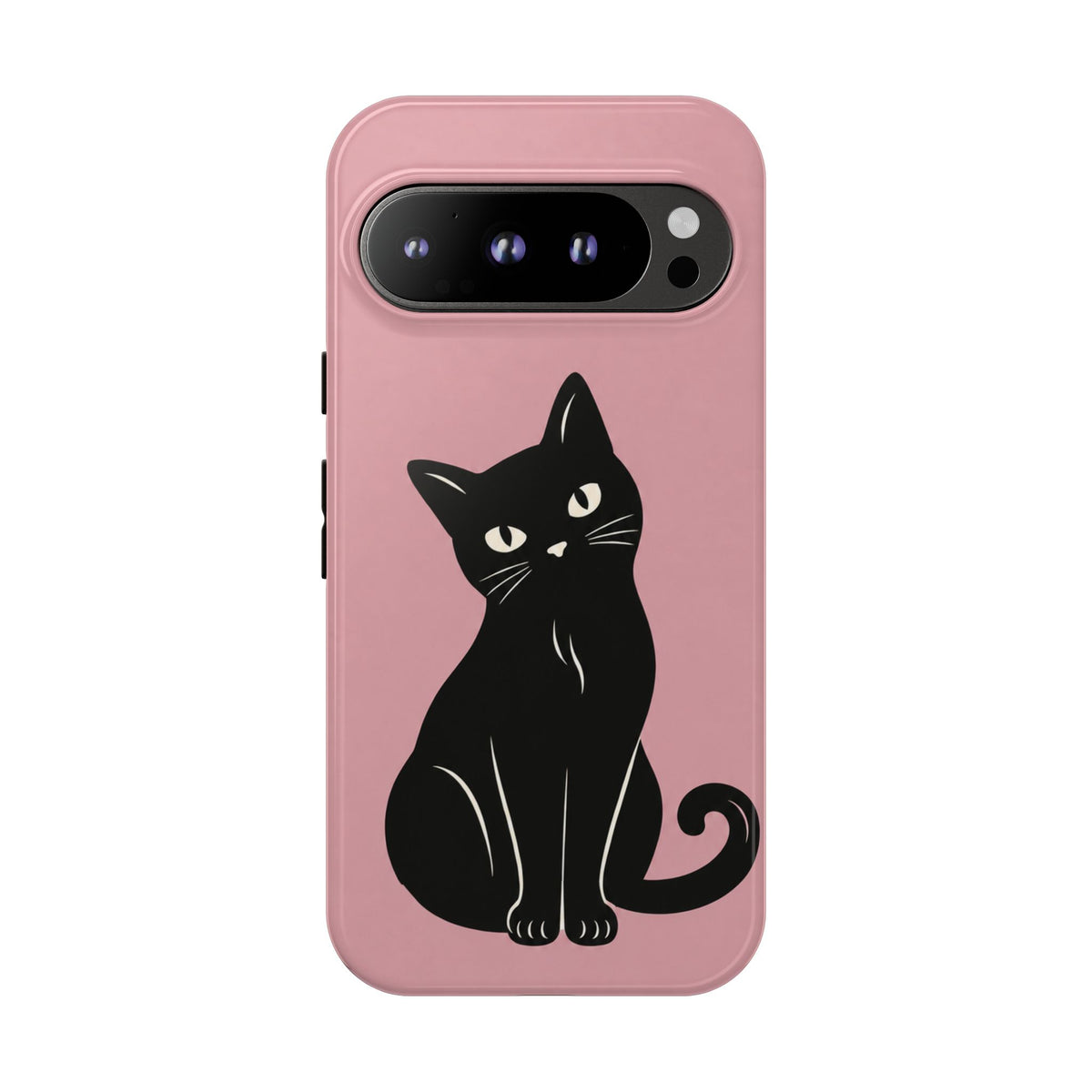 Minimalist Blush Pink & Black Cat Phone Case