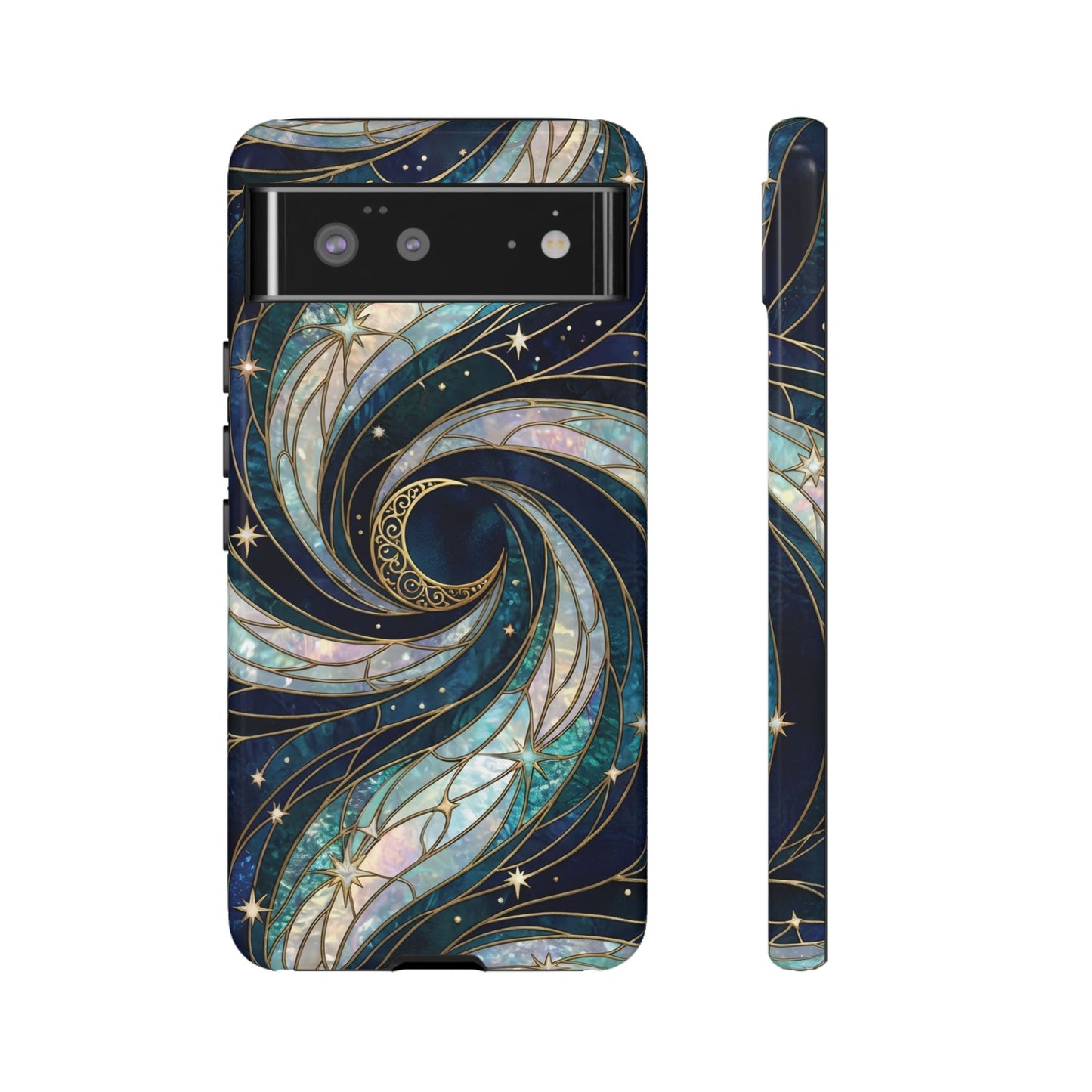 Elegant Navy & Teal Celestial Swirl Phone Case