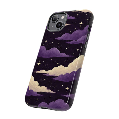 Illustrated Purple Clouds & Stars Phone Case